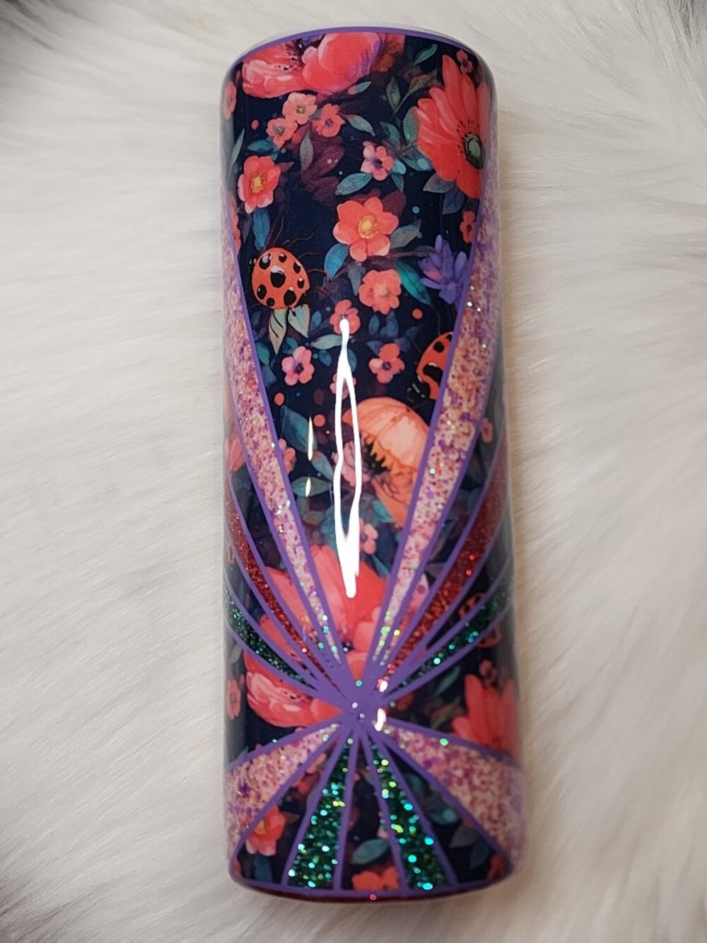 20 oz. Floral Burst Glitter Tumbler